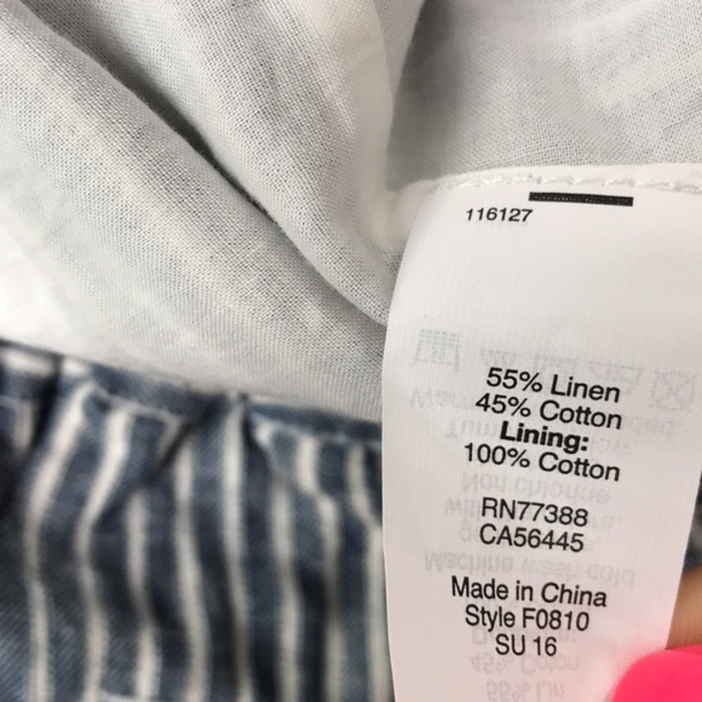 J. CREW Factory Blue/White Striped Linen Skirt XS - Picture 5 of 6